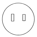 American 2-socket plug pin Icon