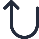 Connector U turn up 2 - 24px Icon