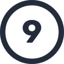 Number circle 9 - 24px Icon