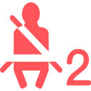 Passenger safety belt warning lamp Icon