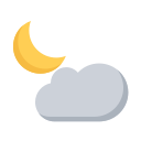 Moon - cloudy Icon