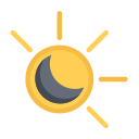 Sun moon eclipse Icon