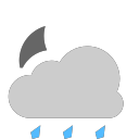 grey-cloud with moon and hail Icon