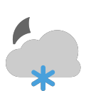 grey-cloud with moon and snow Icon