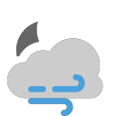 grey-cloud with moon and wind Icon