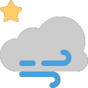 grey-cloud with star and wind Icon