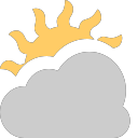 grey-cloud with sun Icon