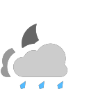 grey-clouds with moon and hail Icon
