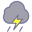 Lightning, rainstorm, weather, rain, rainy day Icon