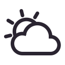 Cloudy and cloudy Icon