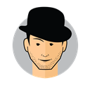 Male Avatar Bowler Hat Icon