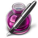 Pink Fire w silver pen Icon