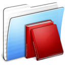 Aqua Stripped Folder Library Icon