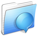 Aqua Stripped Folder iChats Icon