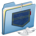 Blue Pocket iPod shuffle Icon