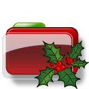 Christmas Folder Holly Icon