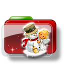 Christmas Folder Snowman Icon