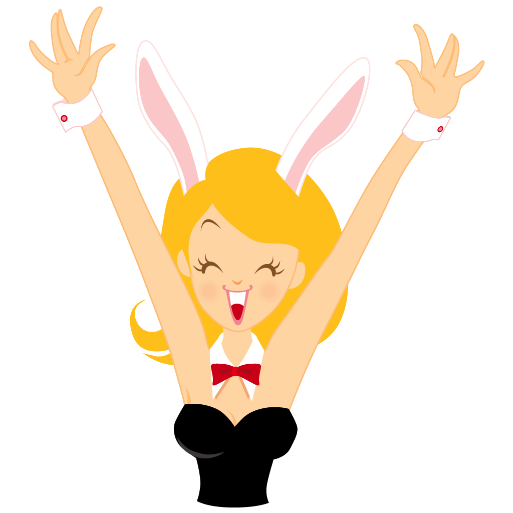 girl bunny happy Icon