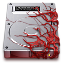 Hard Drive Red Weed Icon