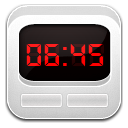 Clock Alarm White Icon