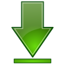 Actions green arrow down bottom Icon