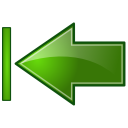 Actions green arrow left end Icon