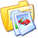 Folder Yellow Pics 2 Icon