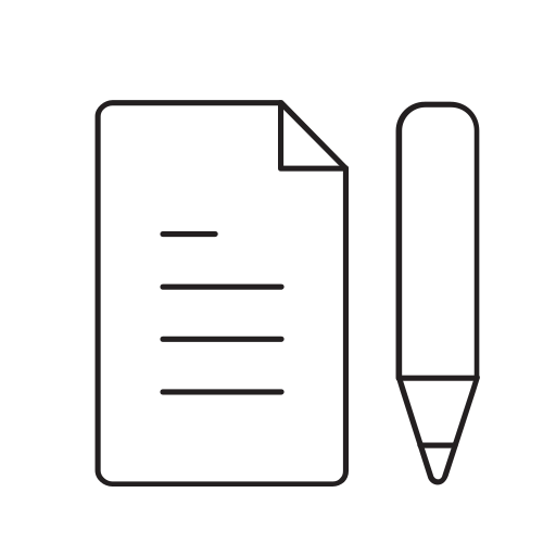 Paper and pen_1px Icon