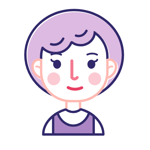 Linear red short hair Icon