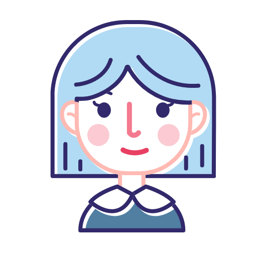Linear short haired girl Icon