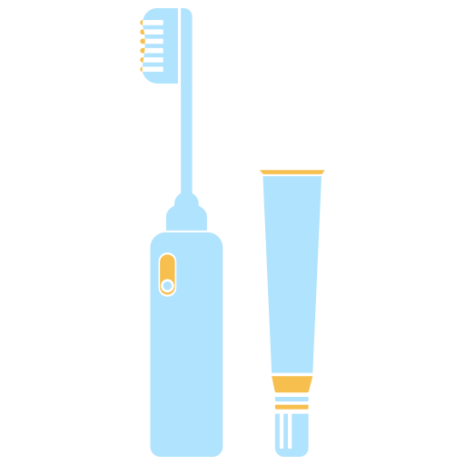 Electric toothbrush and toothpaste Icon Icon