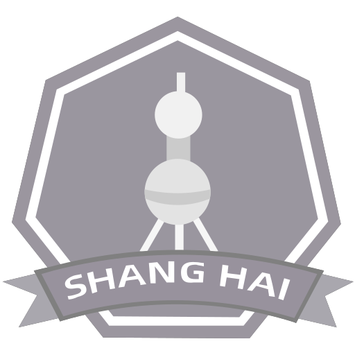Black and white Shanghai cumulative mileage achievement Icon Icon