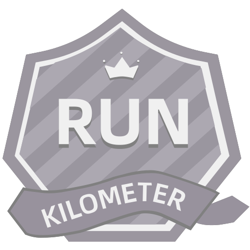 Cumulative mileage achievement icon (black and white) Icon