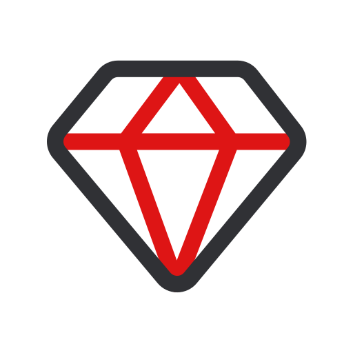 Linear polychromatic diamond Icon