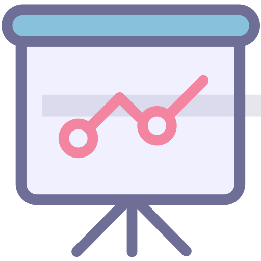 Analytics, trends, analysis, marketing, slides Icon