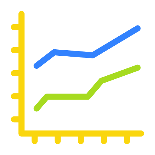 Planar chart double line chart Icon