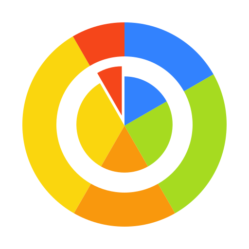 Surface chart nest pie chart Icon