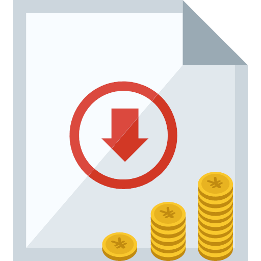 Icon? Red ink offset application for collection and payment Icon