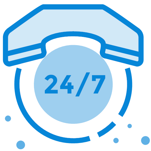 7 days, 24 hours, 24 hours, telephone consultation Icon