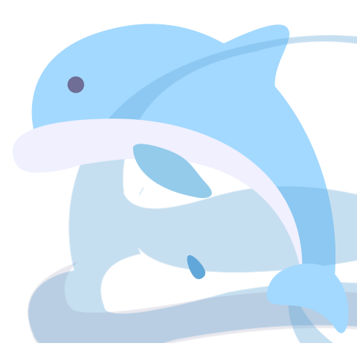 Dolphins, cartoon animals Icon