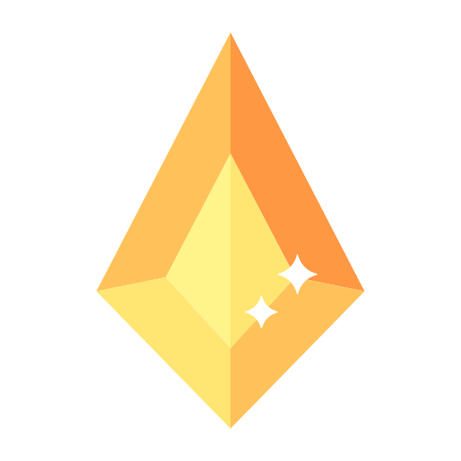 Faceted four sided diamond crystal Icon