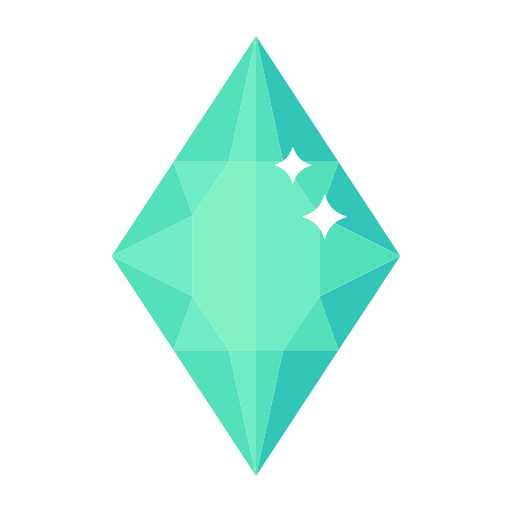 Faceted long diamond crystal Icon
