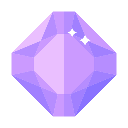 Faceted octagonal diamond crystal Icon