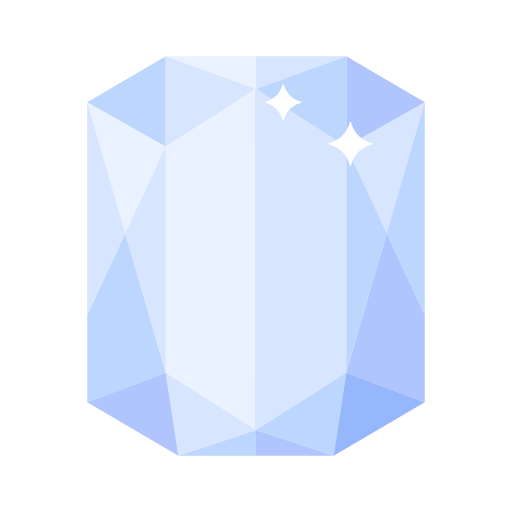 Faceted octagonal rectangular diamond crystal Icon