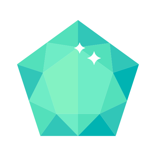 Faceted pentagonal diamond crystal Icon