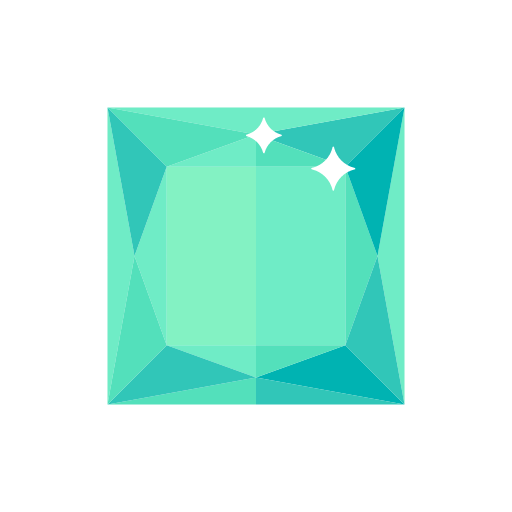 Faceted quadrilateral diamond crystal Icon