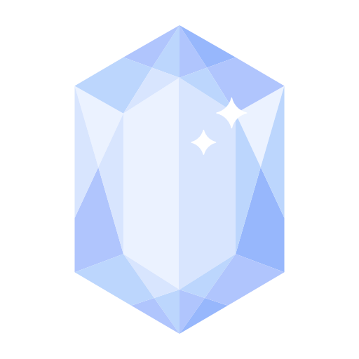 Faceted rectangular hexagonal diamond crystal Icon