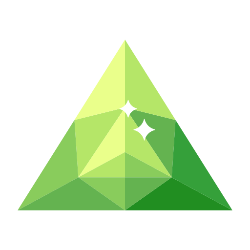 Faceted regular triangle diamond crystal Icon