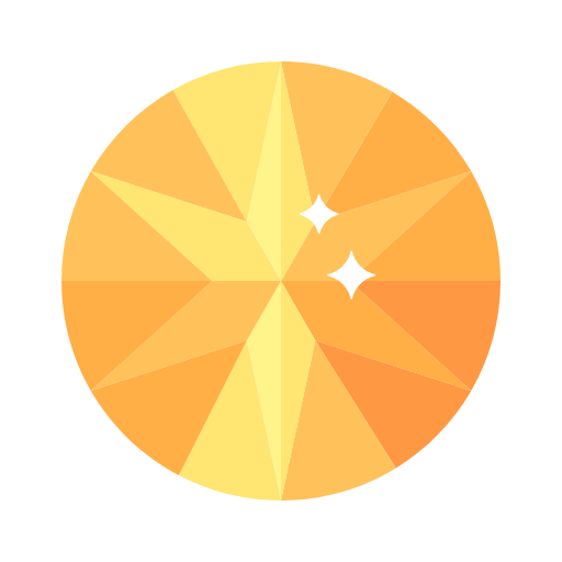 Faceted Round Diamond crystal Icon