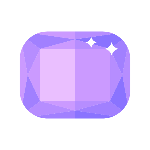 Faceted rounded rectangular diamond crystal Icon